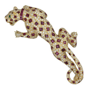 K18YG ブローチ ダイヤモンド エメラルド