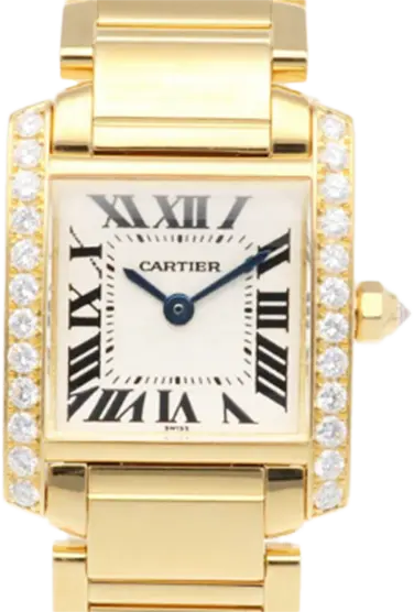 CARTIER カルティエ K18YG 腕時計 ダイヤベゼル タンクフランセーズ SM