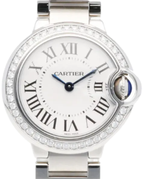 CARTIER カルティエ SS 腕時計 ベゼルダイヤ バロンブルー