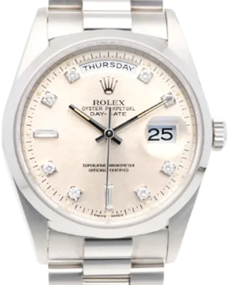 ROLEX ロレックス Pt950 腕時計 W番 1994年～1995年式 10Pダイヤ オイスターパーペチュアル デイデイト 18206Ａ
