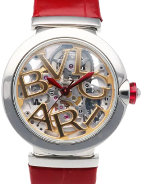 BVLGARI ブルガリ SS 腕時計 ルチェア スケルトン LU33S レッド
