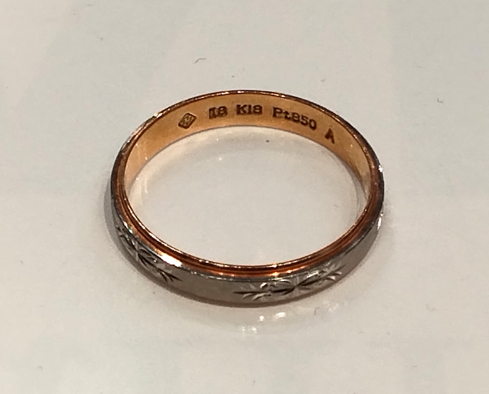リングK18 Pt850 13~14号 リングK18 Pt850 13~14号